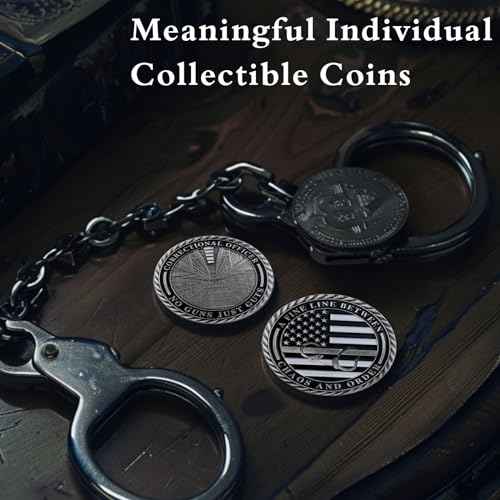 5pcs Thin Gray Line Challenge Coins - Correctional Officer Gray Prison Police Silver Coin - Law Enforcement Corrections Officer Gifts - Honor US Correctional Officers