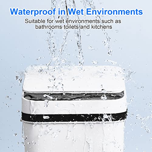 Anborry 2 Pack Touchless Bathroom Trash Cans 2.2 Gallon Slim Garbage Bin, White