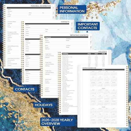 2026-2027 Monthly Planner/Calendar - Jan. 2026 - Dec. 2027, 2 Year Monthly Planner 2026-2027, 9" ¡¿ 11" Calendar Planner 24 Months with Tabs, Twin-Wire Binding, Double-Side Pocket, Holiday £¦ Note Pages