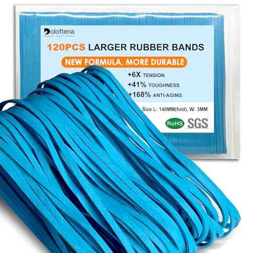 Large Heavy Duty Rubber Bands, 120 Pcs, 5.5 Inch Upgrade Strong Elastic Rubber Bands for Office Supplies and Home Use