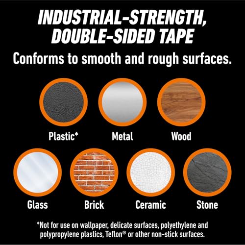 Gorilla Invisible Mounting Tape - Clear Double-Sided Adhesive, Holds 15 lbs, Indoor/Outdoor, 1" x 150"