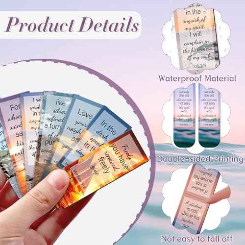 50 Pack Bookmark Christian Magnetic Bookmarks for Women Men Bible Verse Book Marker Book Lovers Page Markers for Teachers Students Reading School Office Home, Printing on 2 Side