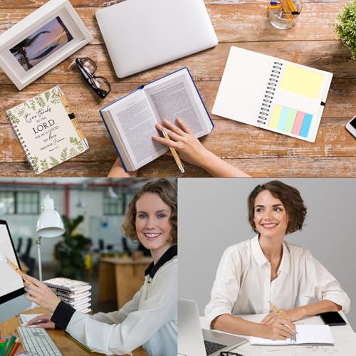 30 Sets Christian Spiral Notebooks Bulk Inspirational Religious Bible Verse Prayer Notepad with Sticky Note Pen Christmas Gifts for Church Study Group Member Vbs Sunday School (White)