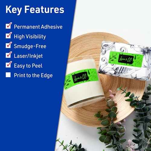 Avery Printable Rectangle Labels, Sure Feed Technology, 2" x 2-5/8", Neon Green Labels, Laser/Inkjet Printable, 600 Total, Great for Mailing