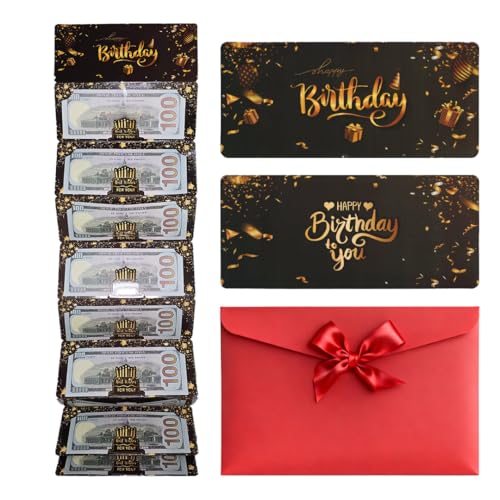 Black Birthday Money Envelopes with 10 Slots - Gift Card Holder for Cash & Gifts