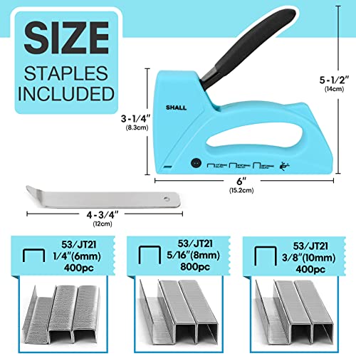 Blue Light Duty Staple Gun for Wood & Upholstery with 1600 Staples - Crafts & DIY