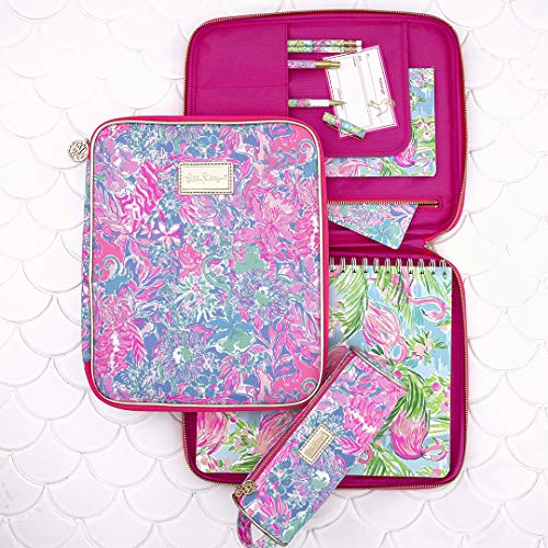 Viva La Lilly Lilly Pulitzer Pink Pencil Pouch with Handle - Travel Cosmetic Bag