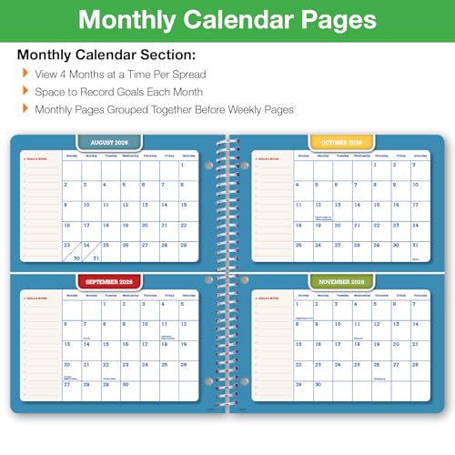 Rainbow Silhouette Student Planner 2026-2027 8.5x11 Dated Weekly & Monthly Academic Organizer