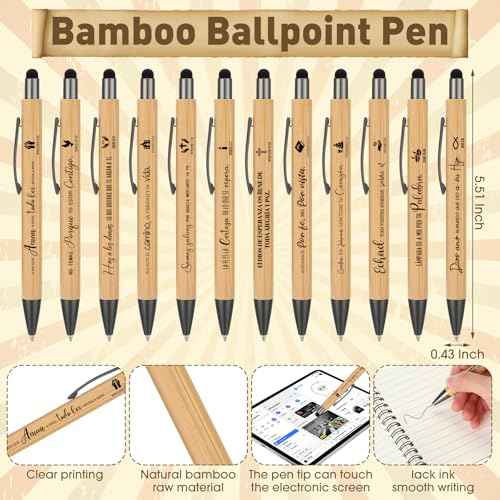 72 Pcs Christian Gifts Bulk Spanish Religious Spiral Prayer Journal Notebooks Bible Verse Bamboo Pens Inspirational Religious Gift Sets Women Men Church Party Favors
