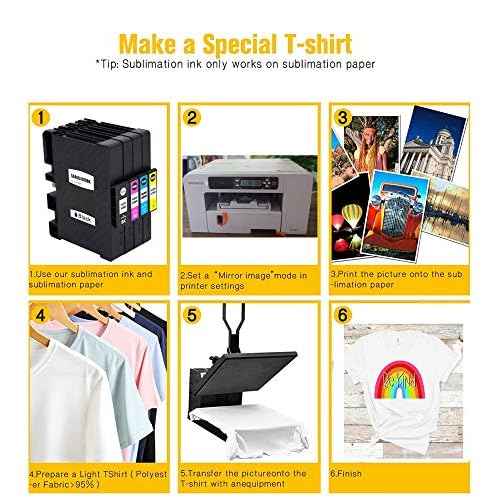 F FINDERS&CO Sawgrass SG400 SG800 Sublimation Ink Cartridge High Yield Replacement for Sawgrass Virtuoso SG 400 SG 800 Printer (1 Black, 1 Cyan, 1 Magenta, 1 Yellow)
