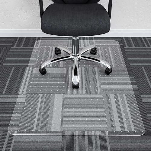 Office Chair Mat for Carpets - 30¡± x 48¡± Clear Carpet Chair Mats for Low Pile Carpeted Floors Home Office, Studded Floor Mat for Office Chair on Carpet