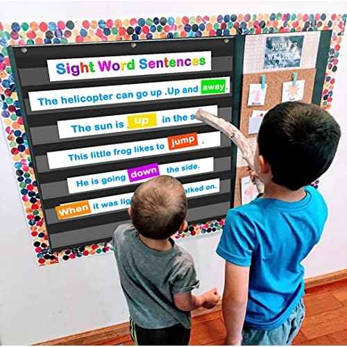 Eamay Standard Pocket Charts, Black Pocket Chart for Classroom,Teacher Supplies(28W*28L)