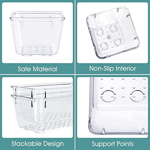 WOWBOX 25 PCS Clear Plastic Drawer Organizer Set, 4 Sizes Desk Drawer Divider Organizers and Storage Bins for Makeup, Jewelry, Gadgets for Kitchen, Bedroom, Bathroom, Office