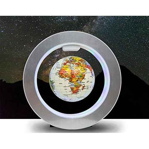 Levitation Floating Globe 4inch Rotating Magnetic Mysteriously Suspended In Air World Map Home Decoration Crafts Fashion Holiday Gifts (White)