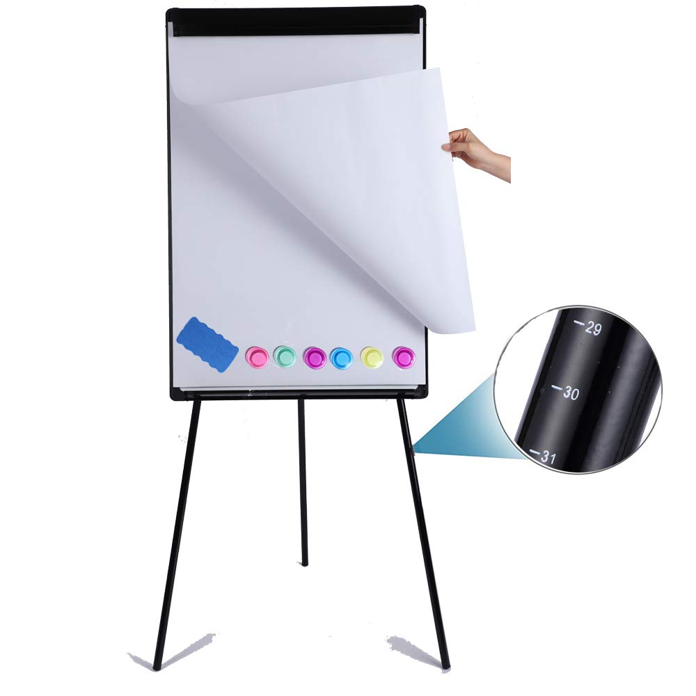 DexBoard 2-Pack 36 x 24 Inch Magnetic Dry Erase Easel Tripod Stand, Height Adjustable Portable Dry Erase Board with Flipchart Paper Pad (25 Sheets) - for Office Meetings, Training & Classroom