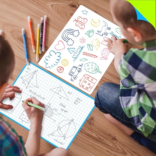 Xy Axis Graph Dry Erase Board - Double Sided Writable Math Whiteboard - 8 Pack, 12x9 Inches
