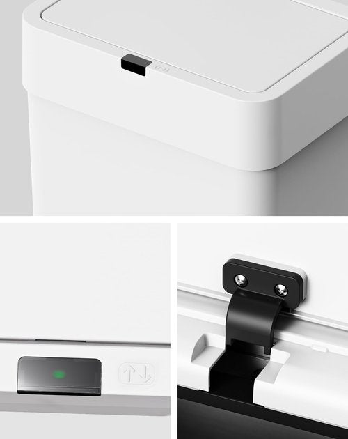 Cesun Bathroom Trash Can with Lid, 4 Gallon Motion Sensor Garbage Can Automatic Touchless Trash Cans, Slim Plastic Smart Waste Basket for Bedroom, Office, Living Room, White