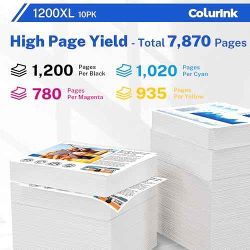 1200 Ink Cartridges Replacement for Canon MB2720 Ink Combo, Maxify PGI-1200XL PGI-1200 XL 1200XL Smart Ink for Color Printers MB 2720 MB2320 MB2020 MB2120 MB2350 MB2050 MB2030 (10 Packs 4K2C2M2Y)