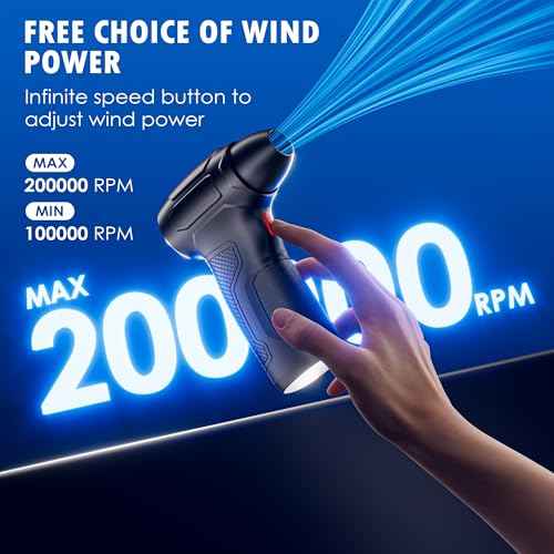Compressed Air Duster, Mini Blower, Turbo Fan, 200000RPM Electric Duster,Rechargeable Cordless Air Blower,Replaces Compressed Air Cans for Outdoor,Offices,Car,Crevice Cleaning,Keyboard Cleaning