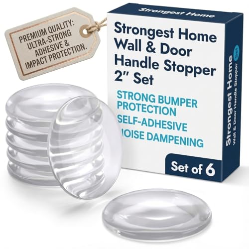 Strongest Home Clear Medium Wall Door Stop Protectors - 6 Pack