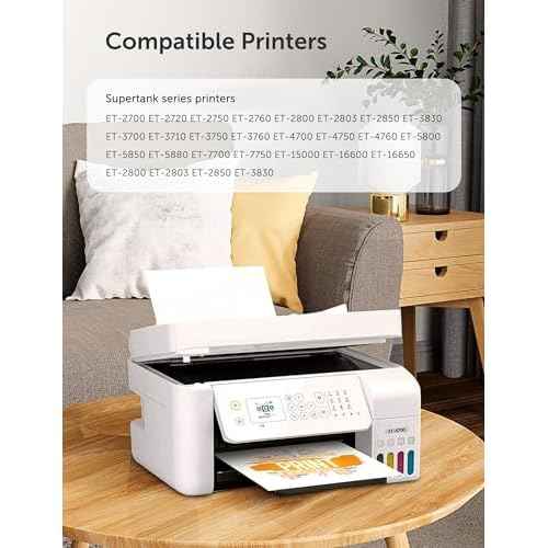 Hiipoo Sublimation Ink Refilled Bottles Compatible for ET2400 ET-2800 ET2720 ET2760 ET2750 ET4800 ET-2803 ET-2850 Inkjet Printers Heat Press Transfer on Mugs T-Shirts