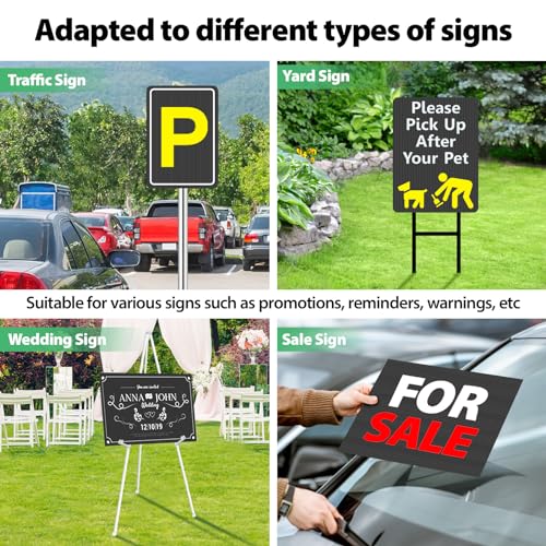 Plastic Sheets - 24" x 36" Plastic Poster Board 4 Pack, 4mm Coroplast Sheets, Blank Yard Signs for Lawn, Garage Sale, Real Estate, Open House, Black