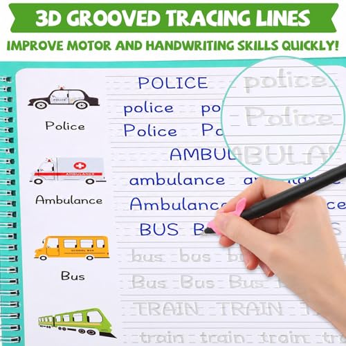Colorful Reusable Handwriting Practice Books for Kids 3-10 with Disappearing Ink