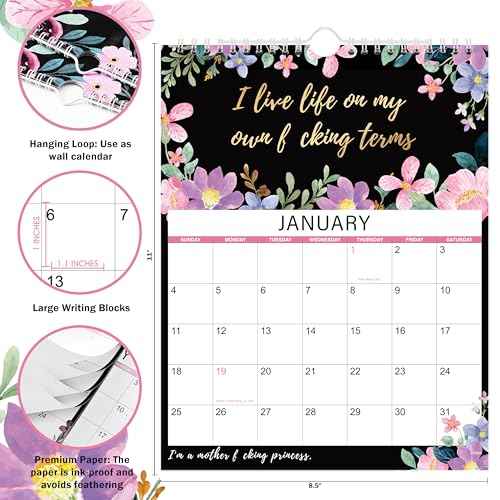 2026 Calendar - 2026 F-ck it Calendar for Women, 2026 Wall Calendar from January to December, Funny Calendar with Premium Paper, 9'' x 11'' Gag Gifts