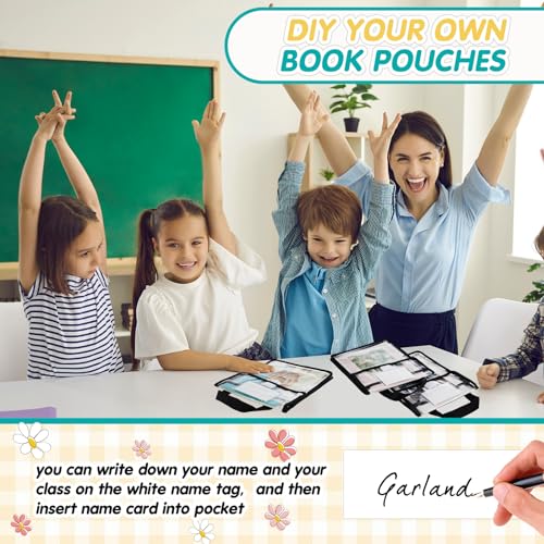 Teling 6-Pack Clear Book Pouches with Black Trim, 10x12 Inches