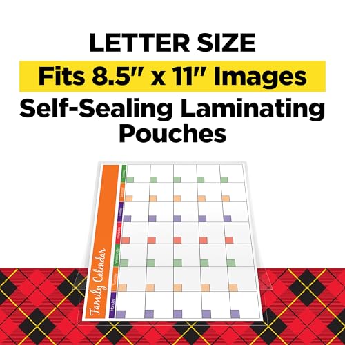 Scotch Self-Seal Laminating Pouches Letter Size 9 x 11.5 inches, 25 Pack