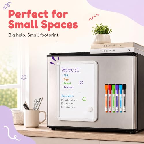 Magnetic Dry Erase Board for Fridge 8.5 x 11 Inches with 6 Markers - Kedudes