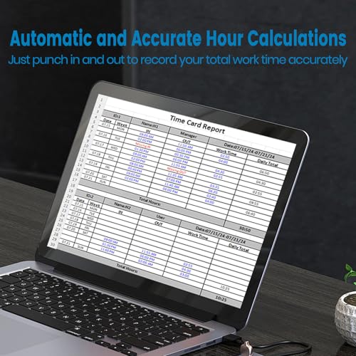 HapAttend Biometric Employee Time Clock with RFID, No WiFi, Auto Hours Calculation