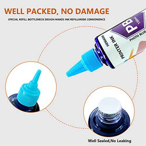Empty Refillable Ink Cartridge and 6 Bottles Ink Compatible for Canon 280xxl 281xxl PGI-280XXL CLI-281XXL for PIXMA TS9120 TS8120 TS8220 TS8320 Printer (PGBK,BK,C,M,Y,Photo Blue) 6 Colors