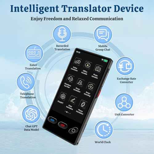 AI Language Translator Device, 2025 Real Time Translator Device, Instant Translator with 148 Languages/ChatGPT/Photo Translator for Business, Learning, Travelling