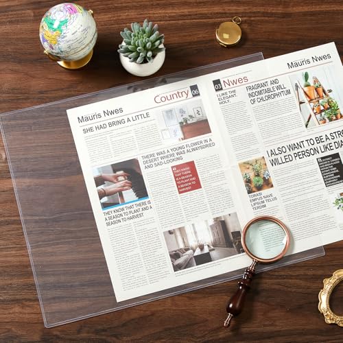 Henoyso 12 Pcs Poster Protector Sleeve 16 x 20 Inch Clear Rigid Print Plastic Protectors Sheet Heavy Duty Crystal Frame Holder for Magazine Photo Paper Poster Prints
