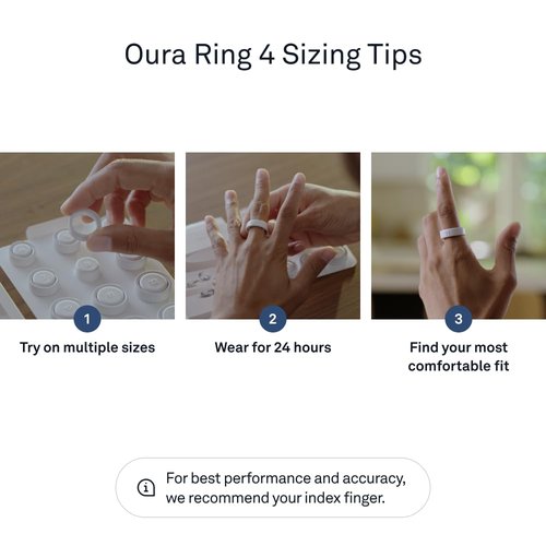 Oura Ring 4 - Silver - Size 8 - Smart Ring - Unique Sizing, Not Standard US Ring Sizes - Size First - Sleep Tracking Wearable - Heart Rate - Fitness Tracker - Up to 8 Days of Battery Life