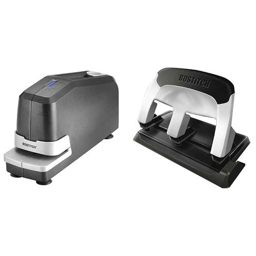 Bostitch Impulse 30 Sheet Electric Stapler and 40-Sheet Heavy Duty 3 Hole Punch Office Supplies Bundle