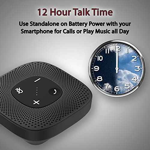 Cyber Acoustics Conference Speakerphone (SP-2000) - USB and Bluetooth, Advanced DSP with 360 Degree Noise Cancelling Microphone with 3m Range, 66 Ft BT Wireless Range