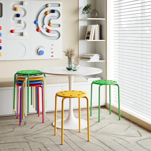 Yaheetech Multicolor Stackable Classroom Stools Set of 5, 17.3" Height