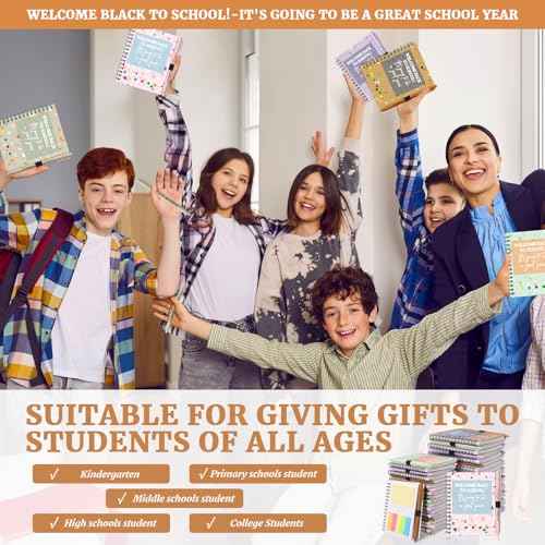 40 Pcs Welcome Back to School Gifts Bulk Spiral Notebooks with Sticky Notes Motivational Pens First Day of School Notepads Party Favor for Teacher Student Classroom(Terrazzo Tones,Multicolor)