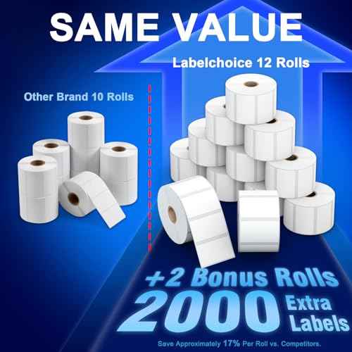 2.25" x 1.25" 3-Proof White Direct Thermal Labels for Zebra ZD410 ZD411 LP2824 ZD421 ZD420 GK420D, 12 Rolls 12000 Pcs 2-1/4x1-1/4 Barcode Return Address Labels Used with Rollo MUNBYN