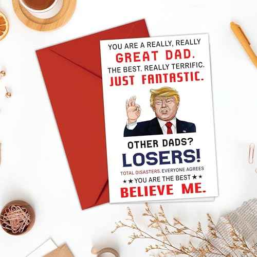 Funny Card for Dad from Daughter, Son, Kids - Father's Day Gifts for Dad from Daughter, Son, Kids - Birthday card for dad, Dads Birthday Gifts Ideas - Fathers Greeting Card, Premium Quality