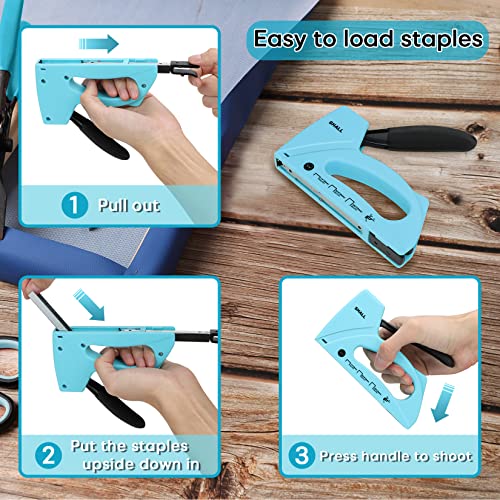 Blue Light Duty Staple Gun for Wood & Upholstery with 1600 Staples - Crafts & DIY
