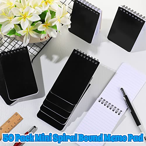 Nuanchu Note Pads 3 x 5'' Spirals Notebook, 60 Sheets Mini Spiral Notepad Top Bound Notebook Memo Pads for Home Office School (Black,100 Pcs)