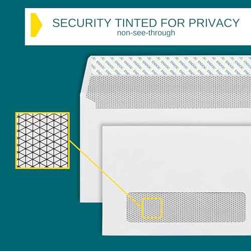 #10 Window Envelopes Self Seal - 80/pack Peel & Seal Closure, Security Tinted Envelopes for Quickbooks Invoices & Business Statements - Letter Size 4-1/8 x 9-1/2 inch 24lb Paper