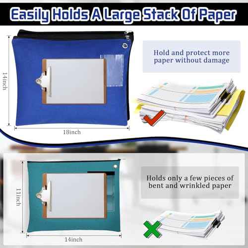 2 Pcs Interoffice Mailer Canvas Transit Sack Zipper Bag 18" x 14" Large Zipper Pouch with Grommet Interoffice Mail Bag (Black,Blue)