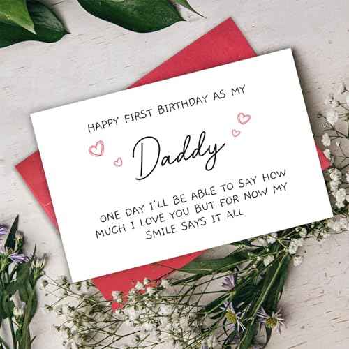 Funny 1st Daddy Birthday Card for Him, Poem New Dad Birthday Greeting Card, Happy First Birthday as A Dad Card, Cute Bday Gift from Baby Daughter Son