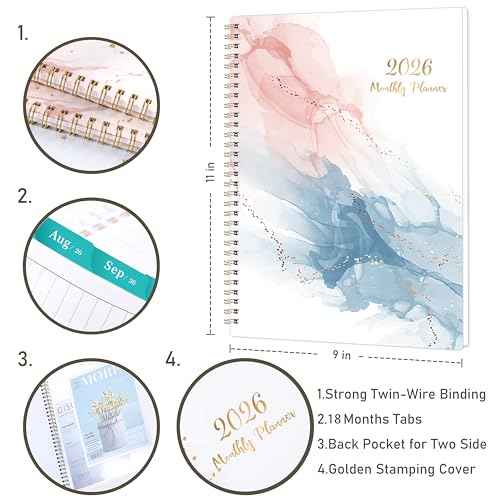 2026 Monthly Planner - 2026 Planner from January to December, Calendar Planner with Tabs, Inner Pocket, 8.5¡®¡¯ x 11¡®¡¯