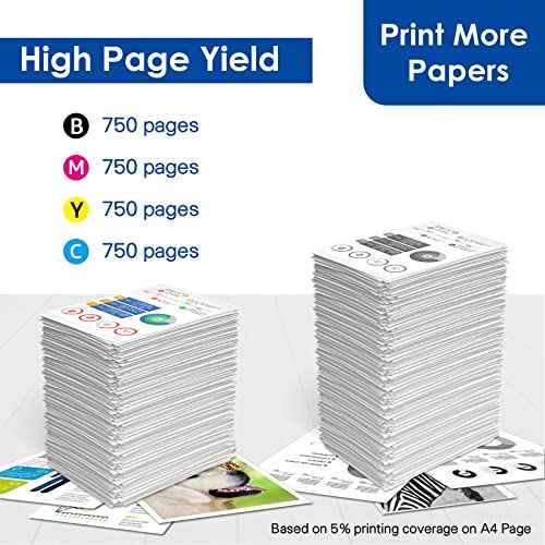 LC404XL Ink Cartridges Replacement Compatible for Brother lc404 Ink Cartridge Works for MFC-j1205w MFC-J1205W XL and MFC-J1205w Printers(4 Pack-BCMY, Page Yield up to 750 Pages)