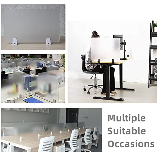 4PCS Desk Dividers Office Partitions, Privacy Desk Panel Protective, Frosted Acrylic Plexiglass Shield with Clamps for Offices Schools Call Centers - 23.6¡±L X15.8¡±W